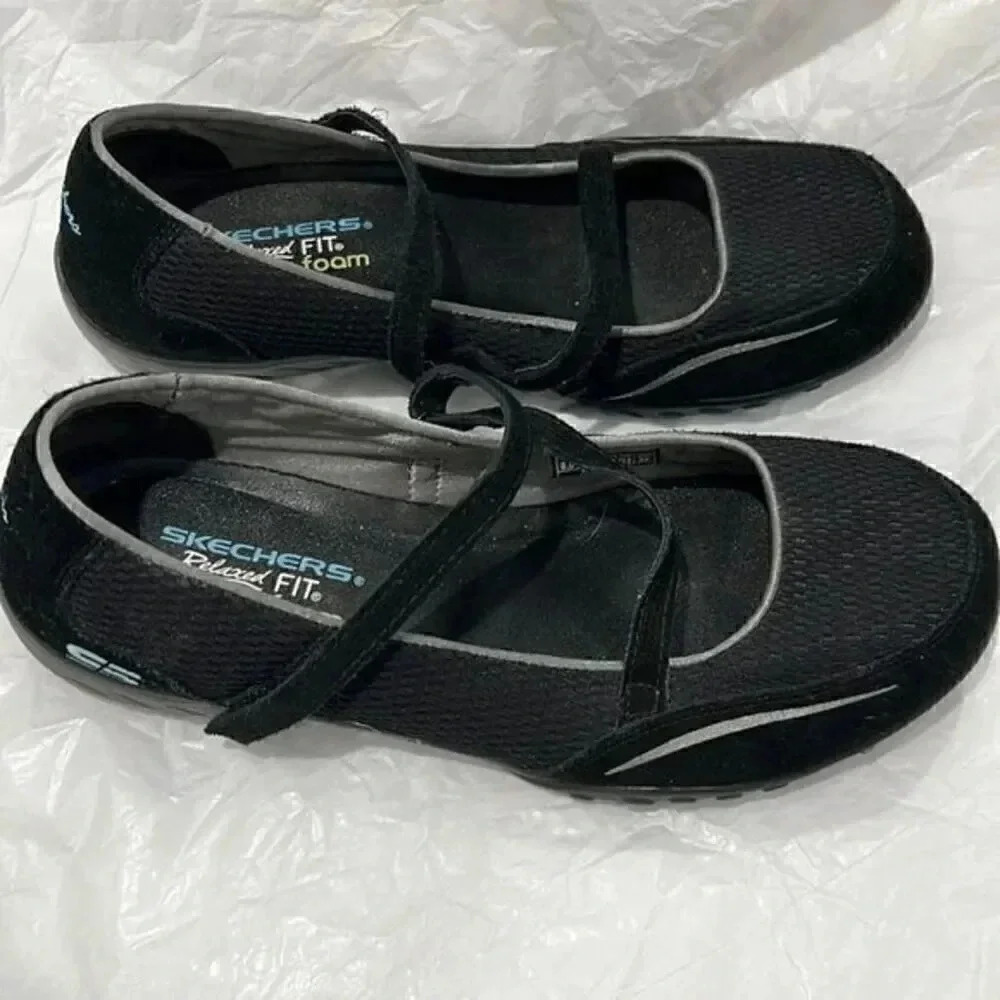 Skechers suede walkers size 8 1/2 Mary Jane